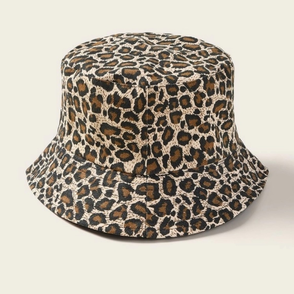 Leopard Print Thick Canvas 90s Bucket Hat - Picture 4 of 6